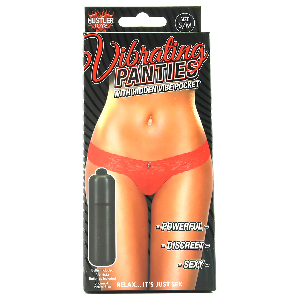 Vibrating Panties with Hidden Vibe Pocket Red in M/L