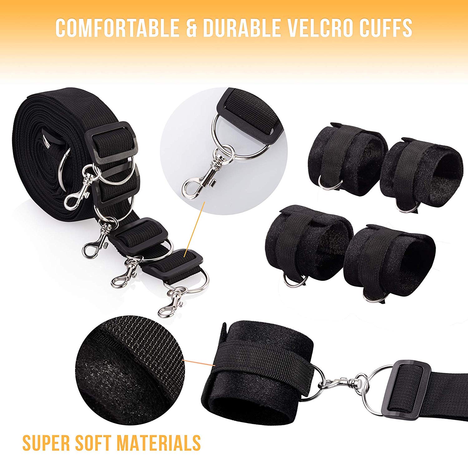 New 5-Piece Set Bed Restraints Kit System