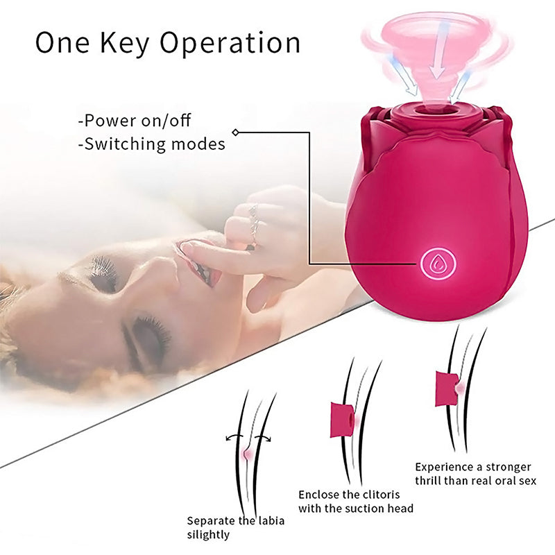 LovaLova Rose Rechargeable Suction Vibe Red