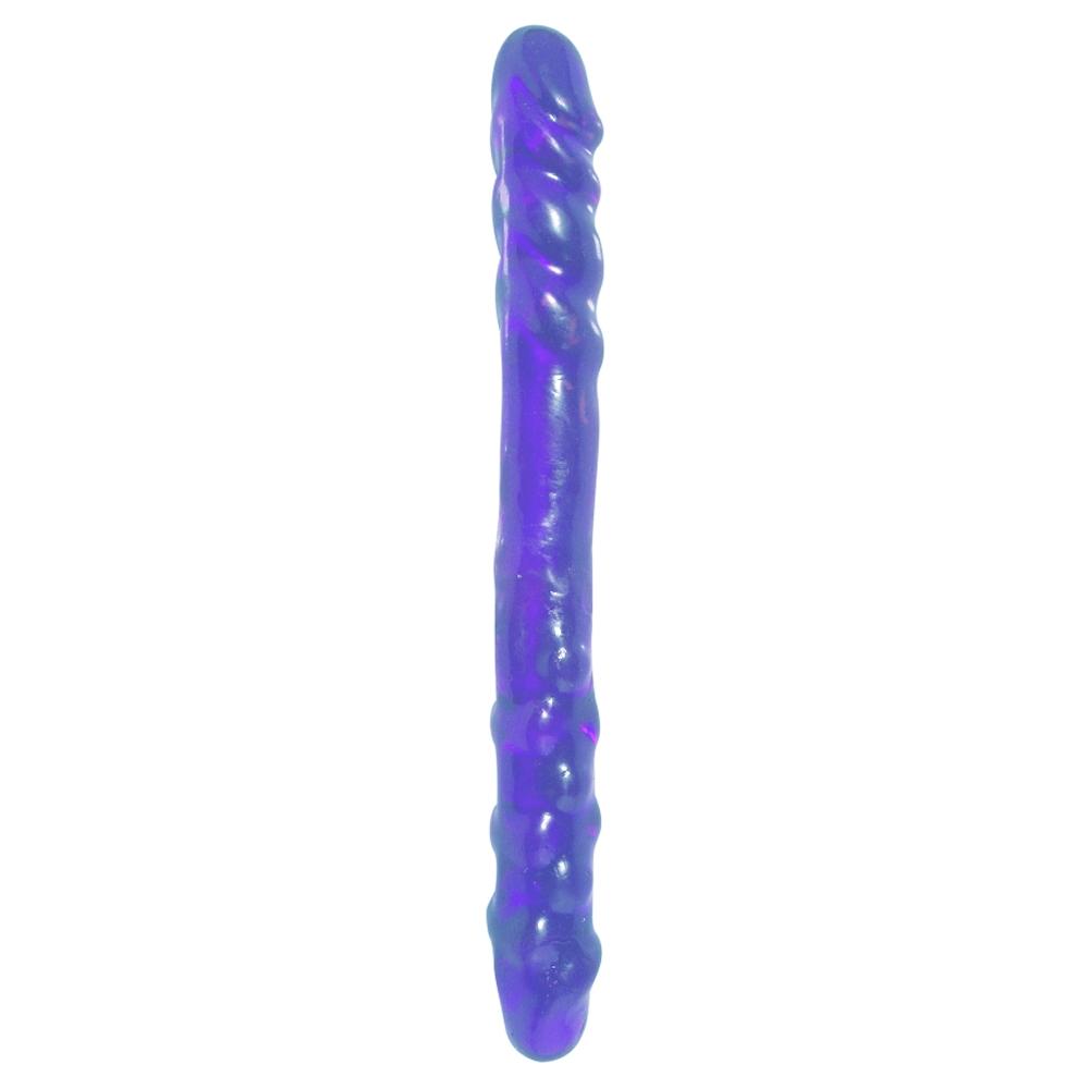 Basix 16 Inch Double Dildo in Purple - Sex Toys Vancouver Same Day Delivery
