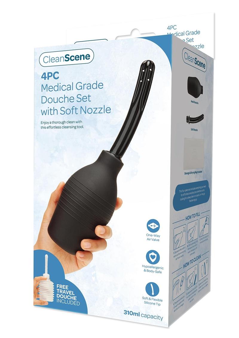 AquaClean 4 Piece Medical Grade Douche Set with Soft Nozzle