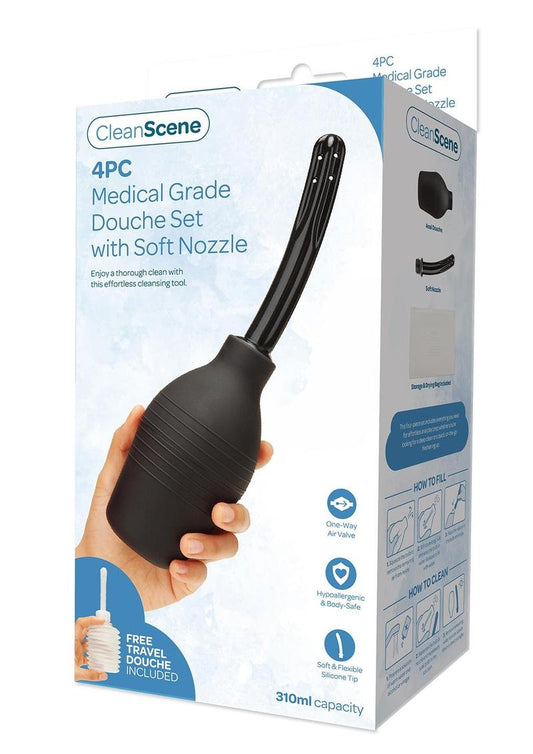 AquaClean 4 Piece Medical Grade Douche Set with Soft Nozzle