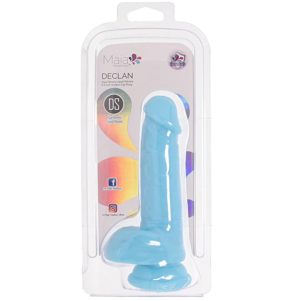 Declan 6.5 Inch Silicone Dildo in Blue
