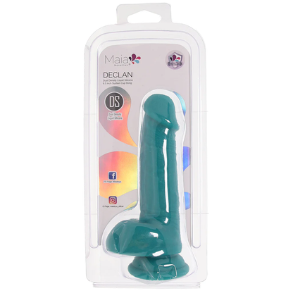 Declan 6.5 Inch Silicone Dildo in Green