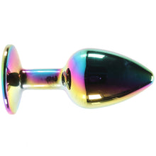 Load image into Gallery viewer, Small Aluminum Plug with Rainbow Gem in Multicolor
